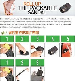 Lizard - Flip-Flops Roll Up, The Packable Sandal, green/orange, Gr. 36,0