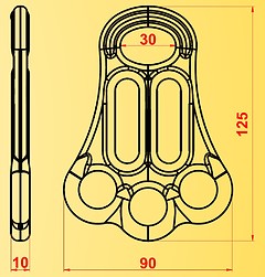 Kong - Sicherungsplatte & Riggingplatte Full, schwarz eloxiert