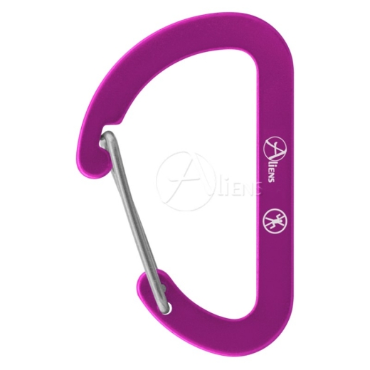Aliens - Zubehörkarabiner Flat D Micro Wire, 4 cm, rosa