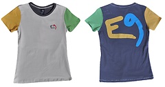 E9 - T-Shirt Four Lady, mix11, milk/iron/sun/grass green, Gr. M