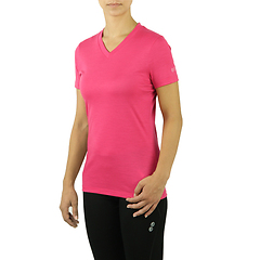 Rewoolution - Bright T-Shirt V-Neck Lady, Sport & Fun 140, pink ray, Gr. M