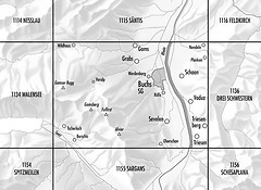 Swisstopo - Landeskarte Schweiz - 1135 Buchs, 1:25000