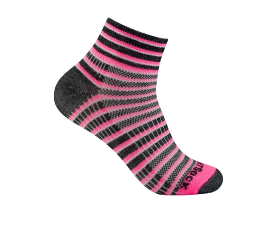 Wrightsock - Anti-Blasen-System Coolmesh II Socke quarter, pink/black/white, Gr. M (37,5-41)