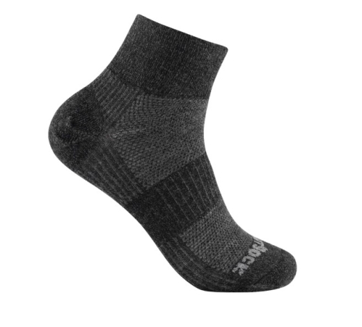 Wrightsock - Anti-Blasen-System Merino Coolmesh II Socke quarter, grey/black, Gr. XL (45,5-49)