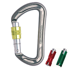 DMM - Karabiner Beam Zodiac 12mm Keylock Screwgate, titanium/lime