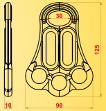 Kong - Sicherungsplatte & Riggingplatte Full, schwarz eloxiert