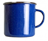 Relags - Emaille Becher/Tasse mit Edelstahlrand, 360 ml, blau