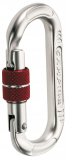 Camp - Oval Schraubkarabiner Compact with screw bet lock, poliert/rote Hülse