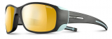 Julbo - Gletscherbrille MonteRosa, Reactive Performance Kat. 2-4, anthrazit/mint blau