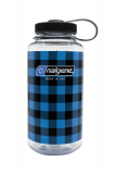 Nalgene - Weithalsflasche Everyday, Loop-Top, 1L, blau kariert