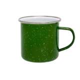 Origin Outdoors - Emaille Becher/Tasse mit Edelstahlrand, 360 ml, grün