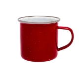 Origin Outdoors - Emaille Becher/Tasse mit Edelstahlrand, 360 ml, rot