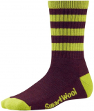 Smartwool - Womens Striped Hiking Light Crew, aubergine/smartwool green, Gr. M