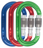 DMM - Oval Karabiner Ultra O Keylock, Screwgate, 3er Pack, blue/red/green