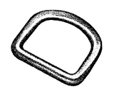 National Molding - Kunststoff D-Ring, black, 25 mm