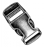 Basic Nature - Kunststoff Steckschließe/Stealth buckle, black, 25 mm