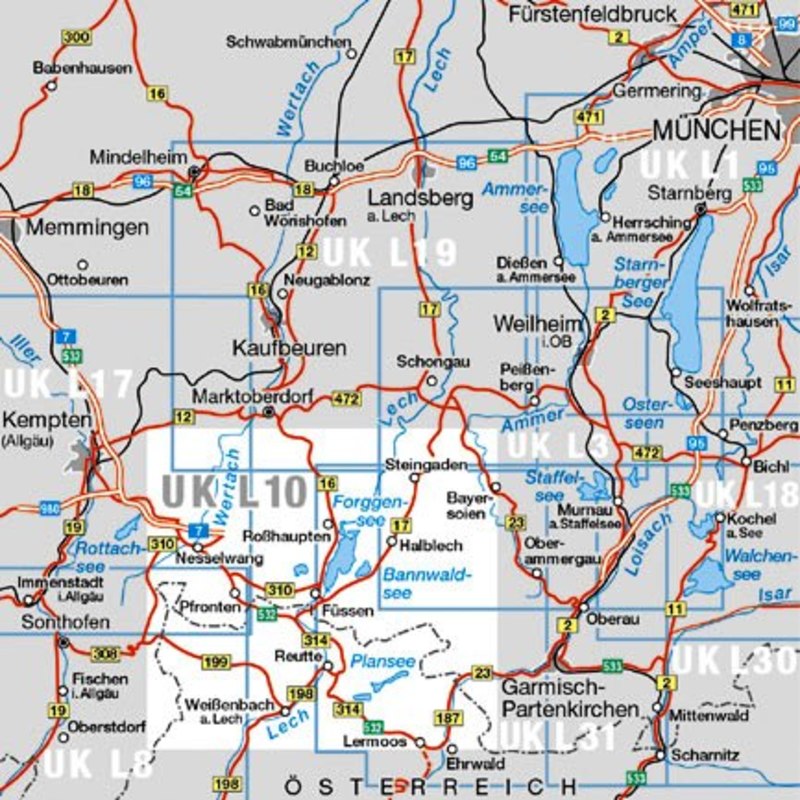 karte füssen umgebung UK 50 48, Füssen und Umgebung, 1:50.000