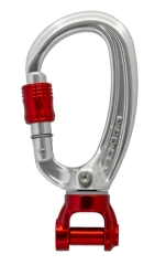 DMM - Materialkarabiner XSRE Swivel Yoke 11mm Lock Mini Carabiner, 4kN, silver/red