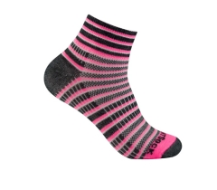 Wrightsock - Anti-Blasen-System Coolmesh II Socke quarter, pink/black/white, Gr. M (37,5-41)