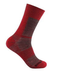 Wrightsock - Anti-Blasen-System Merino Coolmesh II Socke crew, grey/fire red, Gr. L (41,5-45)