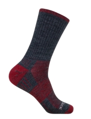 Wrightsock - Anti-Blasen-System Merino Escape Socke crew, grey fire red, Gr. M (37,5-41)